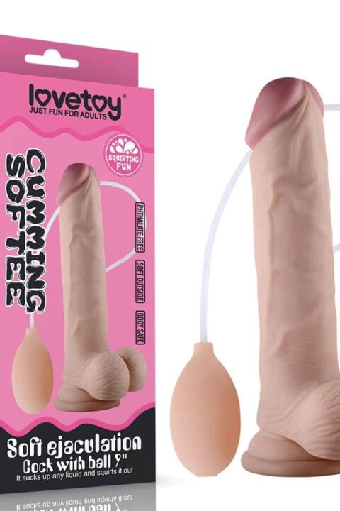 Soft Ejaculation Cock With Ball 9” Flesh