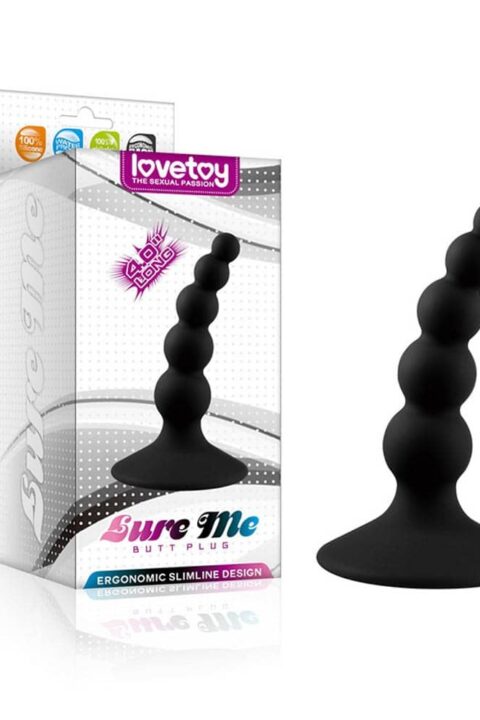Lure Me Beaded Anal Plug Black 1