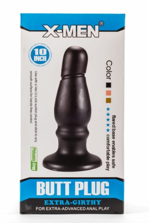 X-Men 10" Extra Girthy Butt Plug Black VII