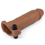 Pleasure X-Tender Vibrating Penis Sleeve #6 Brown - Image 3