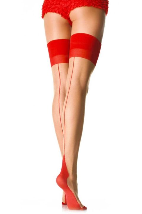 Contrast Top Stockings Nude O/S
