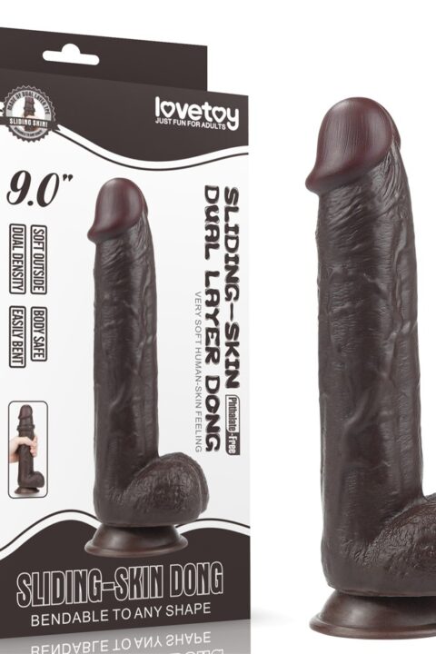 9'' Sliding Skin Dual Layer Dong Brown