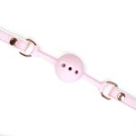 White & Pink Fairy Goat Leather Ball Gag - Image 4