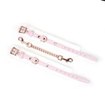 White & Pink Fairy Goat Leather Hand Cuffs - Image 4