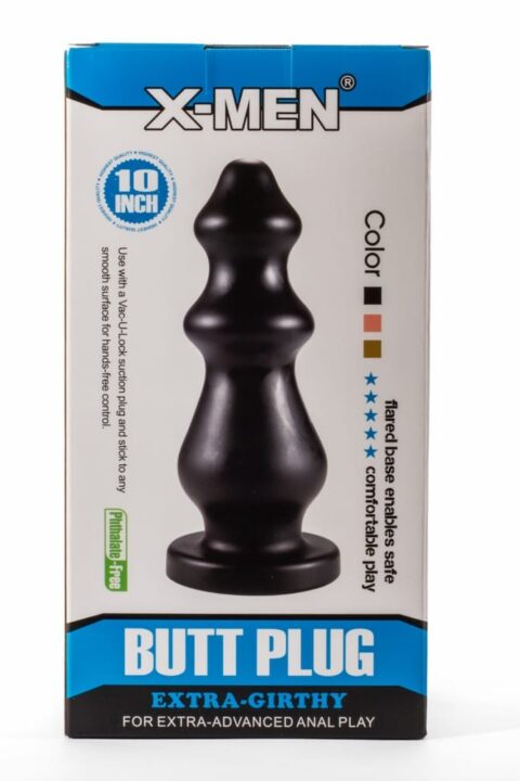 X-Men 10" Extra Girthy Butt Plug Black VI