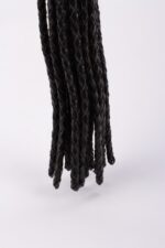 Kid Handle Kid Leather Braided Tails Black - Image 5