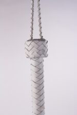 Kid Handle Kid Leather Braided Tails White - Image 2