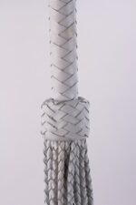Kid Handle Kid Leather Braided Tails White - Image 4