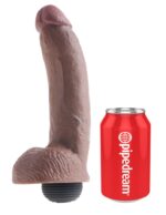9" Squirting Cock with Balls Brown - Image 4