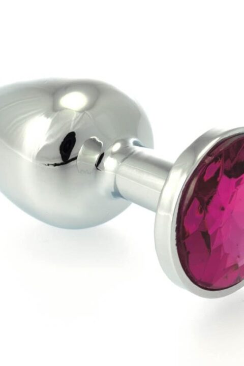 Butt Plug Small Metal With Crystal Red