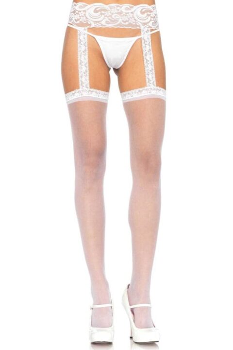 Sheer Thigh Highs - WHITE - O/S - HOSIERY
