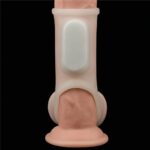 Vibrating Silk Knights Ring with Scrotum Sleeve (White) I - Image 4