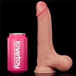 8.5'' Sliding Skin Dual Layer Dong - Whole Testicle - Image 3