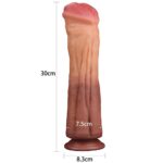12'' Dual layered Platinum Silicone Cock - Image 8
