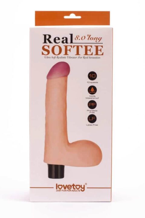 8" Real Softee Vibrating Dildo 4