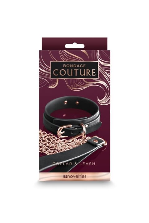 Bondage Couture - Collar and Leash - Black