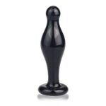 4.5" Glass Romance Anal Plug Black - Image 2