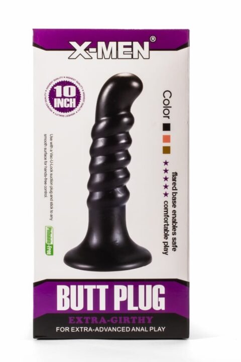 X-Men 10" Extra Girthy Butt Plug Black IV