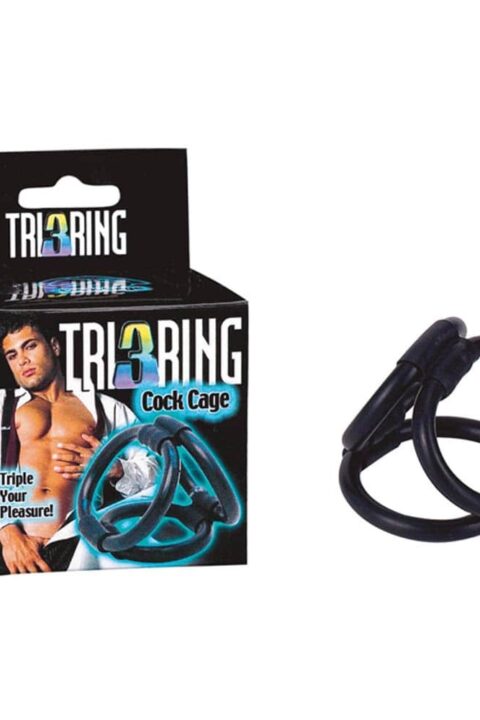 Tri Ring Cock Cage Black