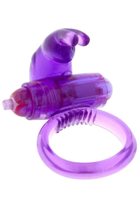 Rabbit Silicone Vibrating Cockring Purple
