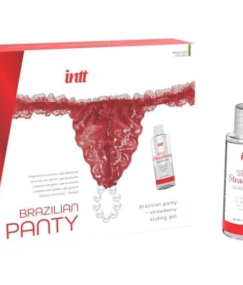 RED BRAZILIAN PANTY + SLINDING GEL