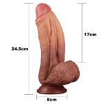 10" Dual-layered Silicone Nature Cock Brown - Image 2