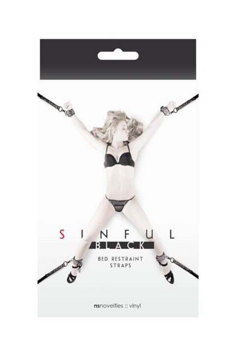 Sinful Black Bed Restraint Straps