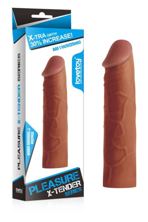 Pleasure X-Tender Penis Sleeve Brown 1