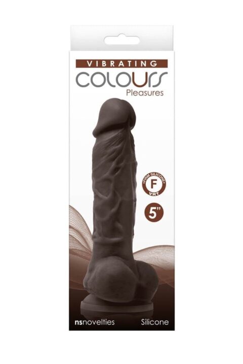 Colours - Pleasures - Vibrating - 5" Dildo - Dark Brown