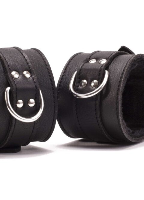 Hand Cuffs Grain Leather Black