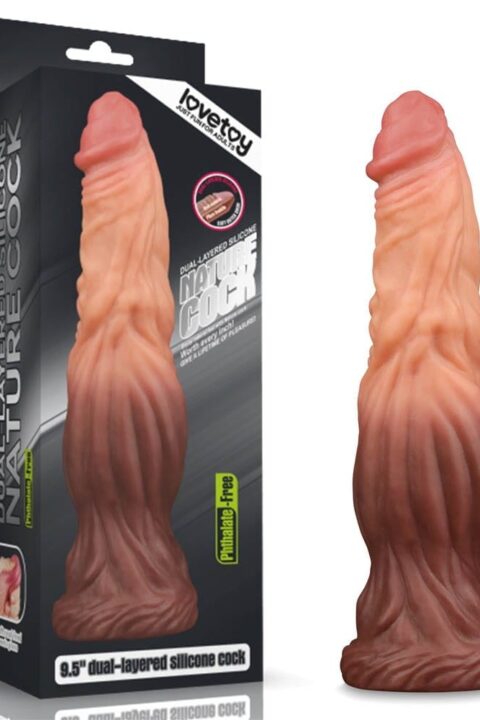 9.5'' Dual layered Liquid Silicone Nature Cock