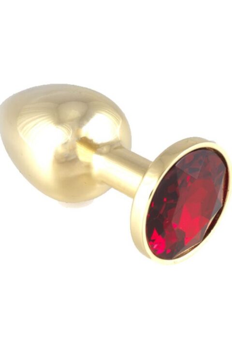 Butt Plug Metal With Crystal Red