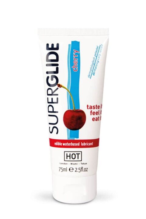 HOT Superglide edible lubricant waterbased - CHERRY 75 ml