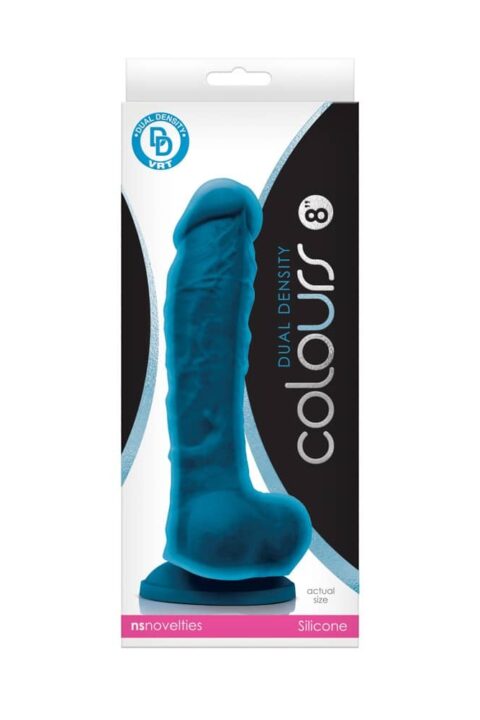 Colours Dual Density 8 inch Dildo Blue