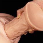 9.5'' Realistic Curved Dildo Flesh - Image 2