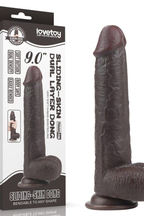 9'' Sliding Skin Dual Layer Dong Brown
