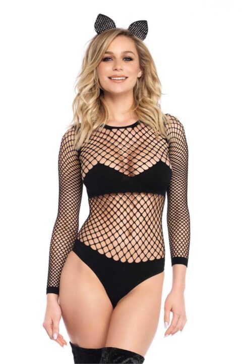Naughty Kitty Bodysuit Black M/L