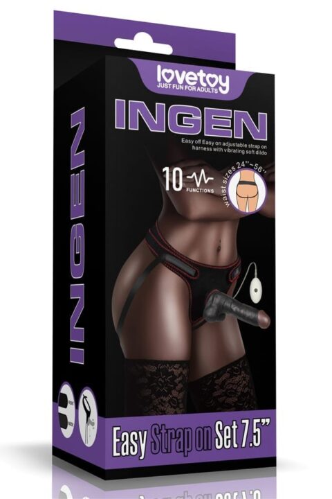 Vibrating Easy Strapon Set 7.5" Black