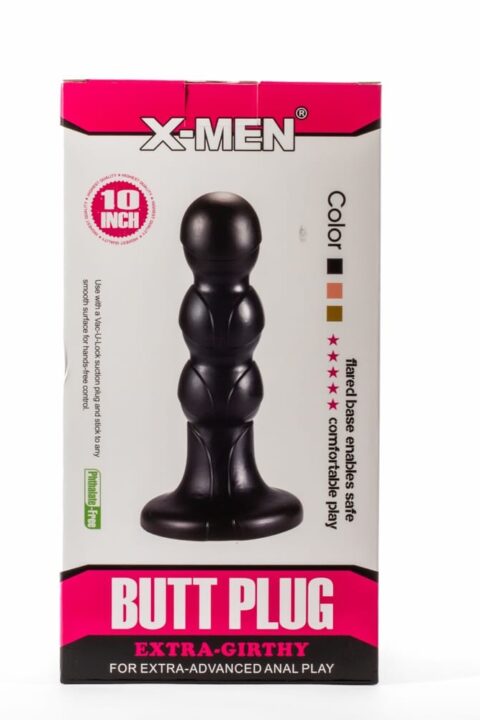 X-Men 10" Extra Girthy Butt Plug Black V