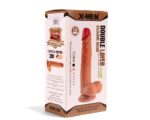 XMEN 7.6 inch Double Layer Silicon Dildo Brown - Image 2