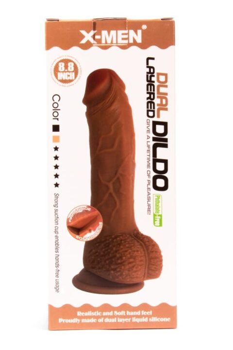 X-MEN 8.8 inch Dual Layered Dildo Brown