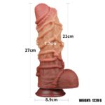 10.5'' Dual layered Platinum Silicone Cock with Rope - Image 5