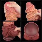 9.5'' Dual layered Platinum Silicone Cock with Rope - Image 4
