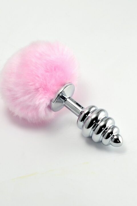 Spiral Pompon Metal Plug Pink