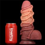 9.5'' Dual layered Platinum Silicone Cock with Rope - Image 6