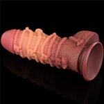 9.5'' Dual layered Platinum Silicone Cock with Rope - Image 8