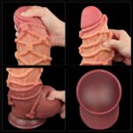9.5'' Dual layered Platinum Silicone Cock with Rope - Image 2