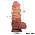 9.5'' Dual layered Platinum Silicone Cock with Rope - Image 4