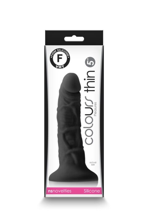 Colours - Pleasures - Thin 5" Dildo - Black