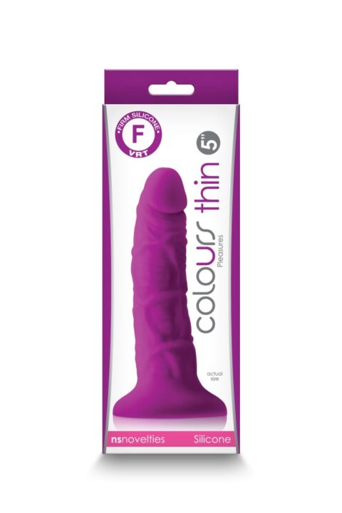 Colours - Pleasures - Thin 5" Dildo - Purple
